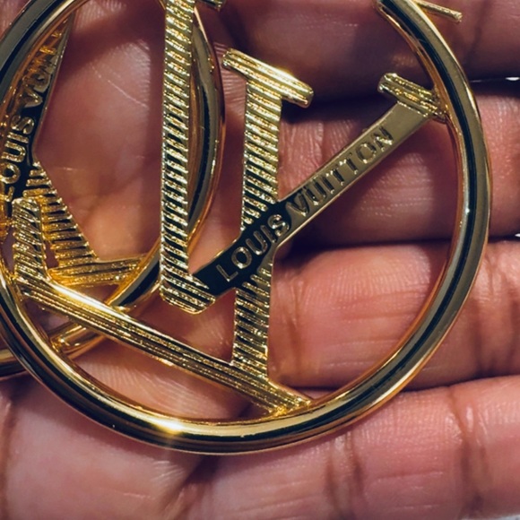 Lv Gold Hoops - Picture 3 of 4